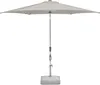 A light gray patio umbrella with a square base is shown against a white background. Produktbild-Vorschau