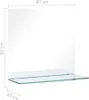 vidaXL Lustro ścienne z półką 60×60 cm szkło hartowane Podgląd zdjęcia produktu 6