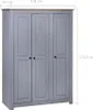 VidaXL 282662, Grau, Garderobe, 4 Regale, 3 Tür(en), Grau, Produktbild-Vorschau 14