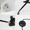 Čierna stojacia lampa s moderným minimalistickým severským Náhľad obrázku produktu 6