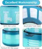 Collage of four close-up images of vacuum cleaner filters with text labels. Produktbild-Vorschau