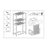 Assembly instructions for a bamboo shelf unit with a laundry basket. Produktbild-Vorschau