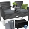 Panchina da giardino in polyrattan KESSER® a 2 posti con Anteprima dell’immagine prodotto 1