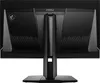 The back of a black computer monitor on a black stand. Produktbild-Vorschau