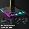 Kopfhörer Ständer RGB, Kopfhörerhalter mit 10 Lichtmodi, Produktbild-Vorschau 3