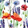 Servietten Papier 33x33cm 3-lagig Mohnblumen & Kornblumen Produktbild-Vorschau 2