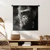 MuchoWow® Wandteppich Wandbehang Gorilla auf schwarzem Produktbild-Vorschau 6
