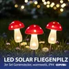 Solar LED Gartenstecker Pilz 3er Set Kunststoff rot 8x11cm Produktbild-Vorschau 3