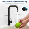 Cecipa Küchenarmatur Schwarz 7-Form, Wasserhahn Küche 360° Produktbild-Vorschau 3