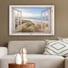 Leinwand Bilder 60x40 cm - Fensterblick - Meer - Dünen - Produktbild-Vorschau 5
