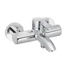 A chrome-finished bathtub faucet with a single lever handle, mounted on a white background. Produktbild-Vorschau