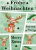 Frohe Weihnachten Rentier Kühlschrankmagnete im 8 er Set Produktbild-Vorschau 1