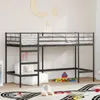 vidaXL Łóżko piętrowe dla dzieci, czarne, 99,5 x 190 cm, Podgląd zdjęcia produktu 2