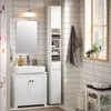SoBuy Hochschrank BZR160-W im hellen Badezimmer mit Fenster und Pflanzen im Hintergrund Náhľad obrázku produktu