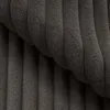 A close-up view of dark gray plush fabric with vertical ribbed texture. Náhľad obrázku produktu