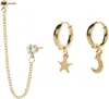 styleBREAKER Damen Ohrring Set 4-Teilig mit Creolen Hoops Produktbild-Vorschau 1