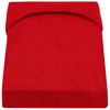 A red fitted sheet is shown from a slightly elevated front-facing angle. Produktbild-Vorschau