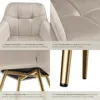 Chaise MARILYN aspect velours capitonné - taupe/or, par Voir les images du produit 5