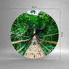 Wanduhr - Rund - Glasuhr - Gehweg Baum Holz Steg - 30x30cm Produktbild-Vorschau 3