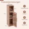 COSTWAY Schmaler Badezimmerschrank aus Holz, Nischenschrank Produktbild-Vorschau 3