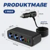 6-in-1 Zigarettenanzünder Verteiler – 120W, PD QC3.0, Produktbild-Vorschau 4