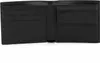 An open black leather wallet showing card slots and a coin pocket. Produktbild-Vorschau