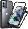 A phone case is shown with a phone inside it, with the case disassembled to show how it fits.