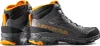 Schwarze Wanderschuhe "Stream GTX" von La Sportiva mit orangefarbenen Akzenten; seitliche Ansicht. Podgląd zdjęcia produktu