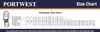 A size chart for footwear from Portwest. Produktbild-Vorschau