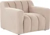 BELIANI Sessel Beige Stoffbezug Bouclé Gesteppt Breite Produktbild-Vorschau 5