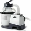 A white and gray Intex sand filter pump for a swimming pool is shown against a white background. Produktbild-Vorschau