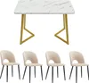 A dining table and four chairs are displayed against a white background. Produktbild-Vorschau