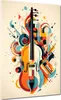 Abstrakt moderne Violine Leinwandbild Wandbild Kunstdruck Produktbild-Vorschau 1
