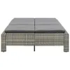 vidaXL 2-Personen-Sonnenliege mit Auflage Grau Poly Rattan Produktbild-Vorschau 5