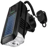 Luce LED da bicicletta a energia solare con campanello, 120 Anteprima dell’immagine prodotto 1