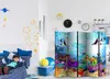 5-teiliger Einseitiger Vlies Paravent - Colourful Fish II Produktbild-Vorschau 5