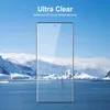 A smartphone screen protector is shown against a backdrop of snowy mountains and a body of water with a sailboat. Produktbild-Vorschau