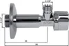 A chrome-plated angle valve with measurement indicators. Náhľad obrázku produktu