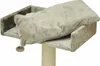A close-up view of a cat tree with a plush cushion and a hanging toy. Produktbild-Vorschau
