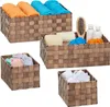 Relaxdays Aufbewahrungskorb 4er Set, geflochten, Körbchen Produktbild-Vorschau 1