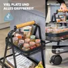 eluno 3-patrový servírovací vozík, vozík z černého kovu a Náhled obrázku produktu 6