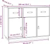 vidaXL Sideboard Grau 100x40x75 cm Massivholz Kiefer Produktbild-Vorschau 8