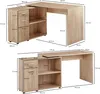 Two diagrams of a corner desk with dimensions labeled. Anteprima dell’immagine prodotto