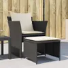 vidaXL Sedia da giardino con poggiapiedi in Poly Rattan Anteprima dell’immagine prodotto 2