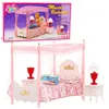 Puppenmöbel-Set: Himmelbett, Nachttische, Lampen Produktbild-Vorschau 1