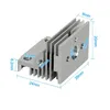 A 3D render of a metal heatsink with dimensions indicated by text and lines. Náhled obrázku produktu