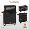 2 in 1 Rollwagen mit 5 Schubladen, Schrank & 6 Haken, mit 2 Produktbild-Vorschau 2