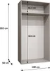 Prostorná šatní skříň HELMA 1 100 cm - kašmír / černé Náhled obrázku produktu 7