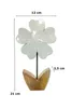 Holz Figur Blume glasiert weiß 2er Set - 21 und 26cm Produktbild-Vorschau 2