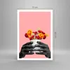 Poster - Poster ohne Rahmen - Schwarz Hände Blumen - 70x100 Produktbild-Vorschau 4